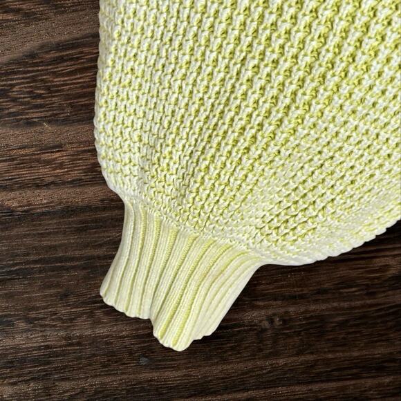 Central Park West Chartreuse Sweater Sz M Oversized Short Boxy Fit 100% Cotton - Picture 3 of 9